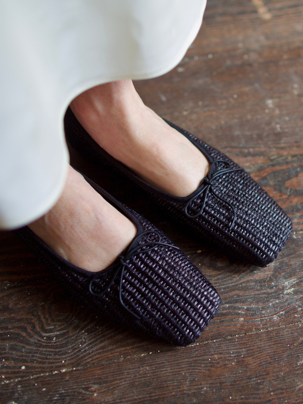 Mansur Gavriel Black Woven Square-Toe Ballet Flats size 7 Italian 37 New in Box - Picture 2 of 13